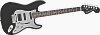 Black and Chrome Fat Strat Electric Guitar - Click For Larger Image